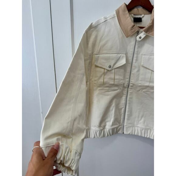 Air Jordan NWT Women's Creme Ivory Utility Bomber Jacket Size Medium Fits S, L - Picture 7 of 16